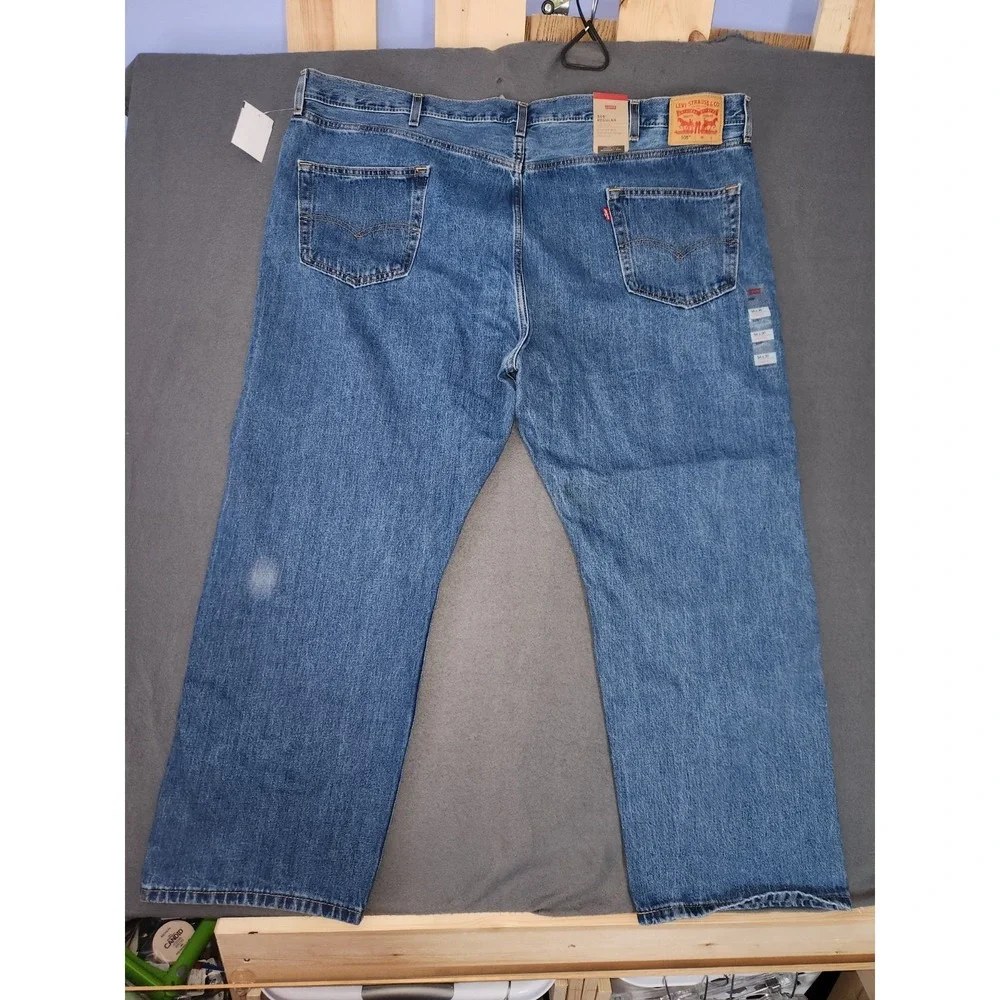 Levis 505 Jeans Men 54x30 Blue Straight Leg Zip Fly Denim Big & Tall Classic NEW